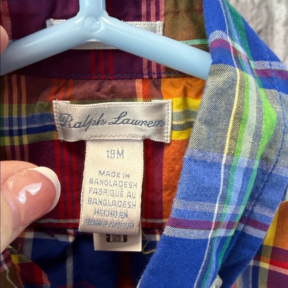 Baby Boy's Ralph Lauren Colorful Plaid Shirt‎